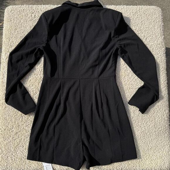 CupShe Black V-Neck Long Sleeve Blazer Romper Size SMALL NWT - Picture 2 of 6